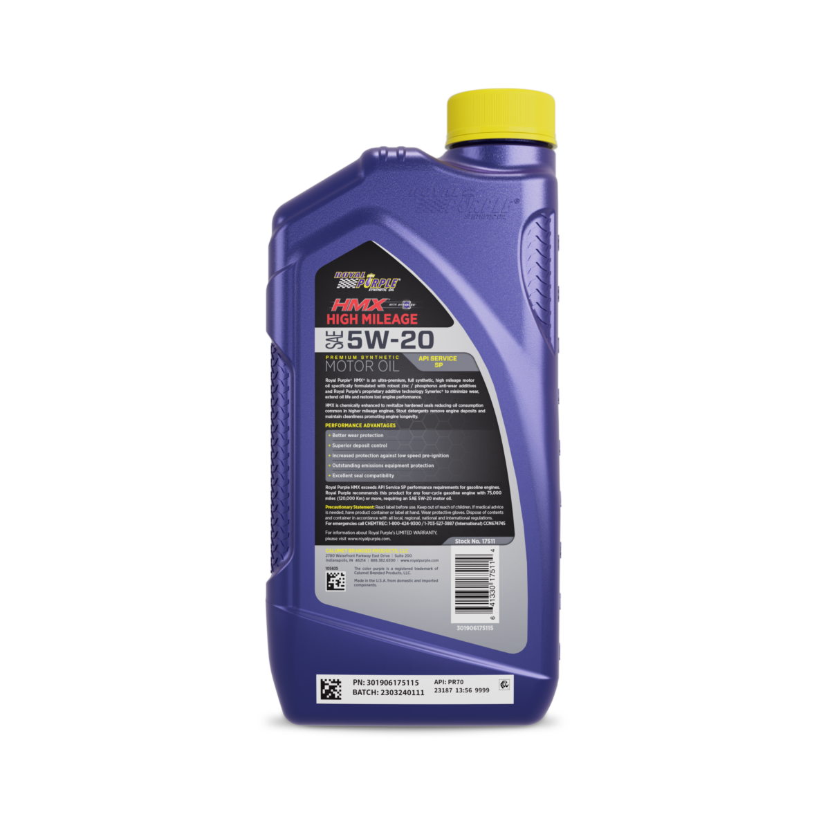 Royal Purple 1qt Hmx 5w 20 Back 1500 Lowres Transparent 17511 Rfid