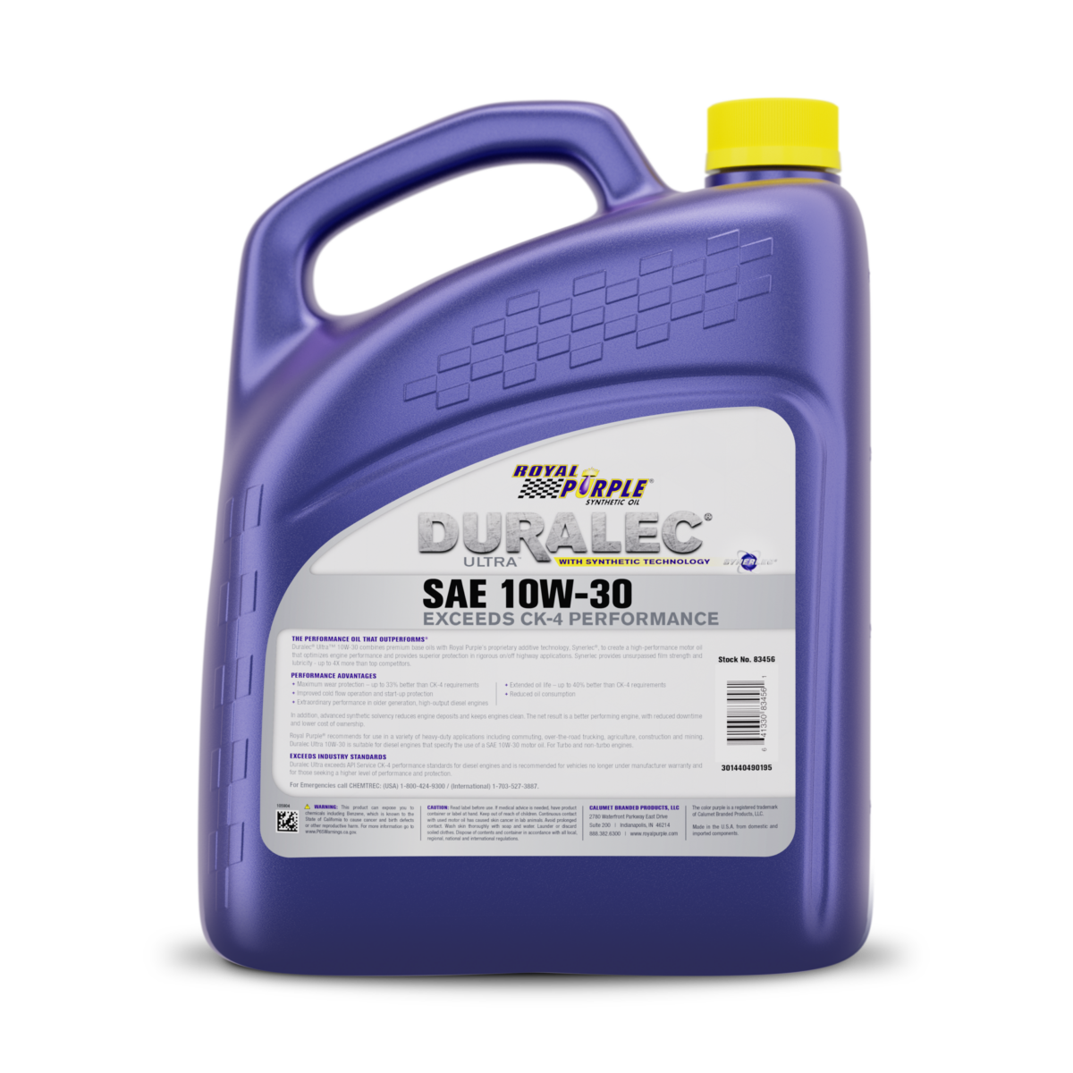 Royal Purple Gallon Duralec Ultra 10w 30 Back 1500 Lowres Transparent 83456
