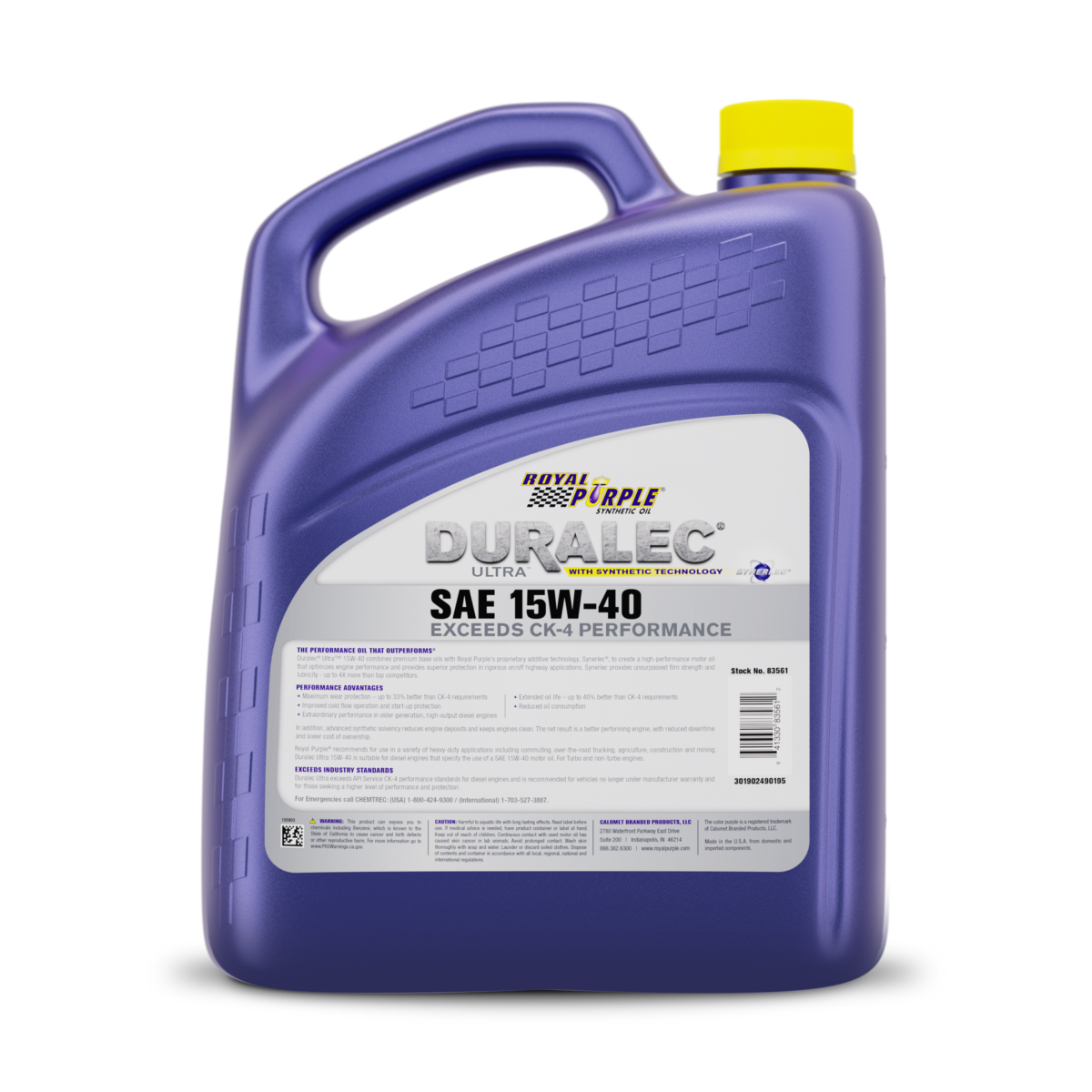 Royal Purple Gallon Duralec Ultra 15w 40 Back 1500 Lowres Transparent 83561
